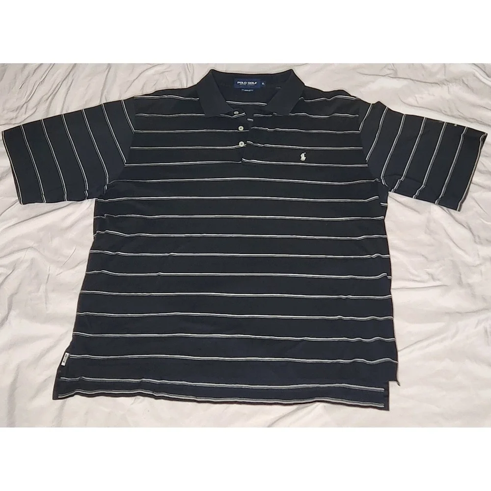 Polo Golf Ralph Lauren Striped Polo‎ Shirt Mens Large Short Sleeve Collared